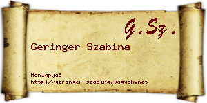 Geringer Szabina névjegykártya
