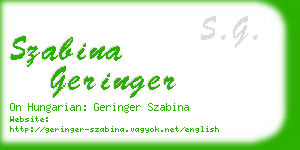szabina geringer business card